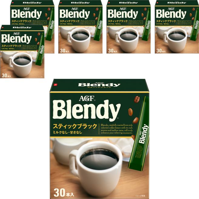 AGF Blendy 經典無糖黑咖啡, 2g, 6盒, 30包