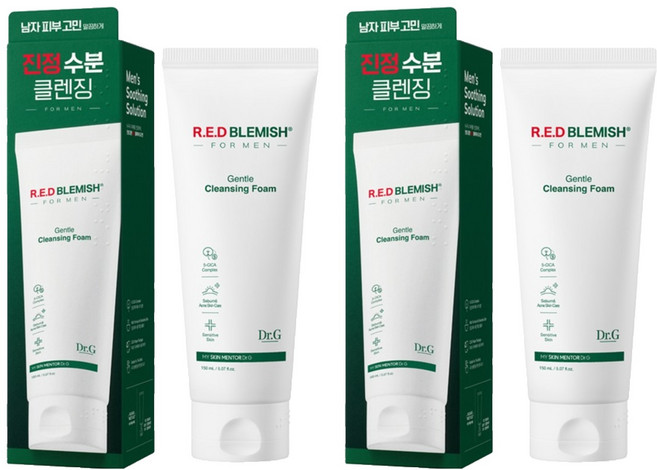 닥터지 레드 블레미쉬 포 맨 젠틀 클렌징 폼, 150ml, 2개