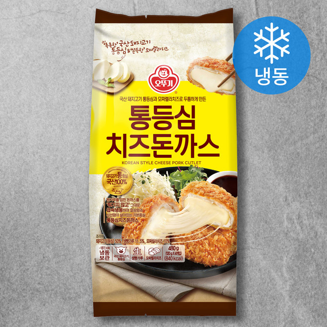 오뚜기 통등심 치즈 돈까스 (냉동), 480g, 1개