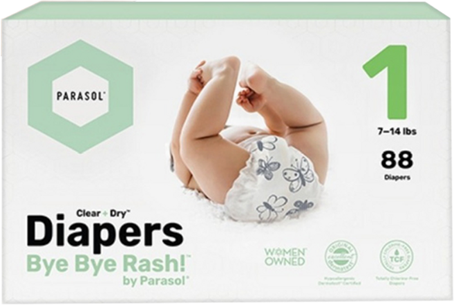PARASOL Clear + DryTM 新科技水凝尿布 工藝升級版 7~14lbs, NB, 88片