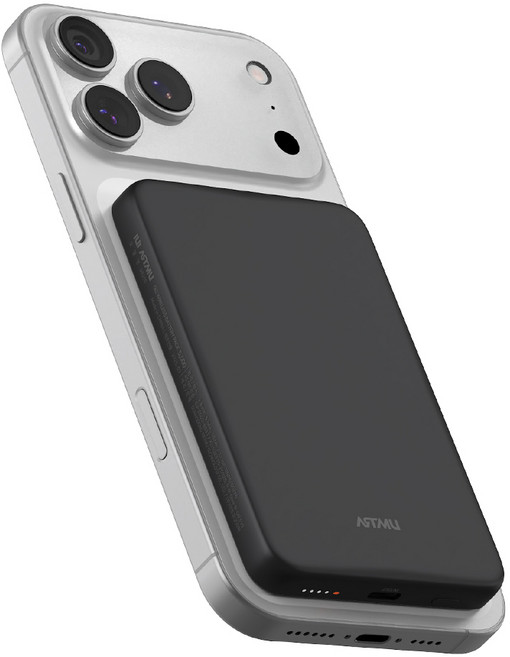 아트뮤 Qi2 15W 맥세이프 초슬림 고속 보조배터리 5000mAh C타입, QB310, 블랙