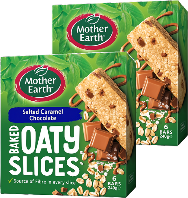 Mother Earth 烘焙燕麥棒 薄鹽焦糖巧克力, 240g, 2盒
