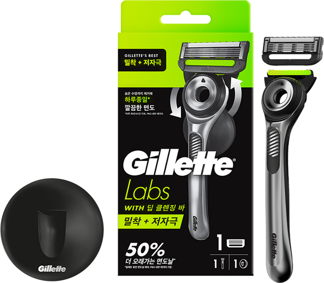 질레트랩스 딥클렌징바 면도기 세트, 면도기 + 면도날 1p + 행어, 1세트