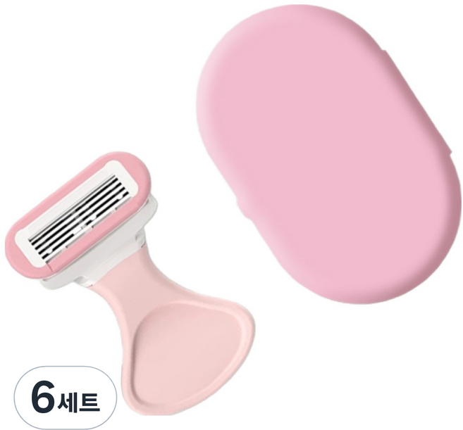 쏙쏙채움 여성용 면도기 세트 핑크 8.3 x 5.2 cm, 6세트
