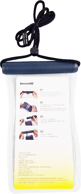 Baseus 倍思 圓筒滑蓋防水袋 Pro IPX8防水測試 一體掛繩設計, 海軍藍, 1個