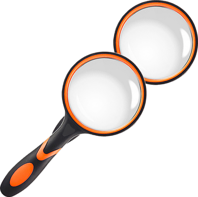 바코젤 손잡이 확대 돋보기 오렌지 75mm, 2개