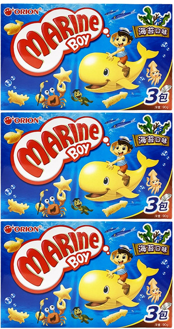 ORION 好麗友 好多魚餅乾 海苔口味, 90g, 3盒