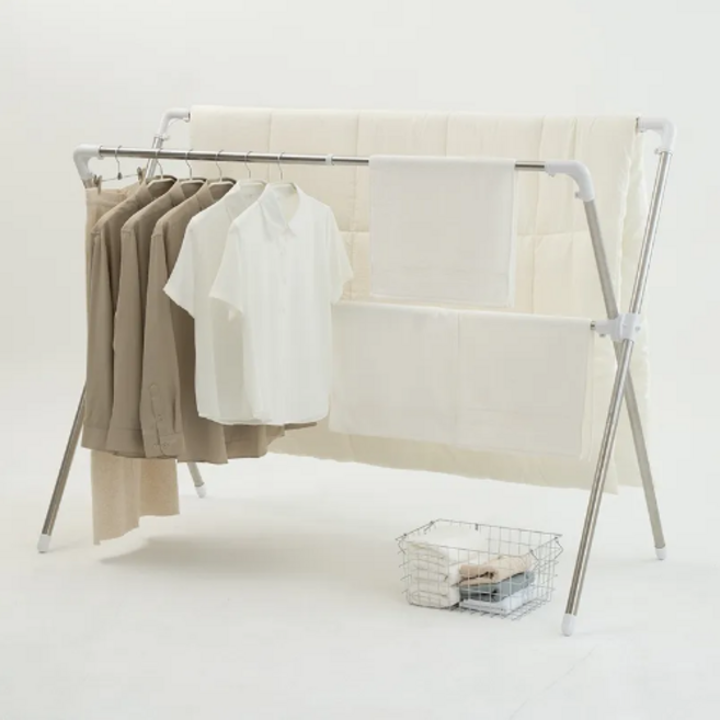 신바람 X형 이불 건조대 길이 조절형, 화이트