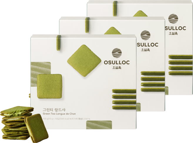 오설록 그린티 랑드샤 쿠키 10p, 100g, 3개