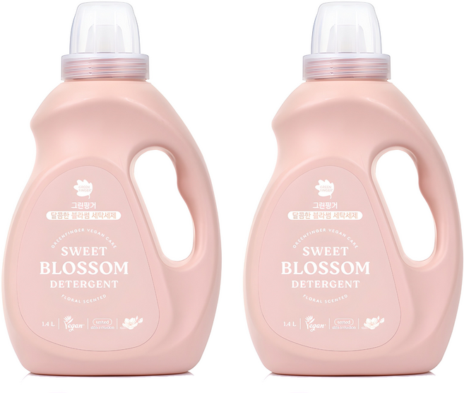 그린핑거 달콤한 블라썸 액상세제 본품, 1.4L, 2개