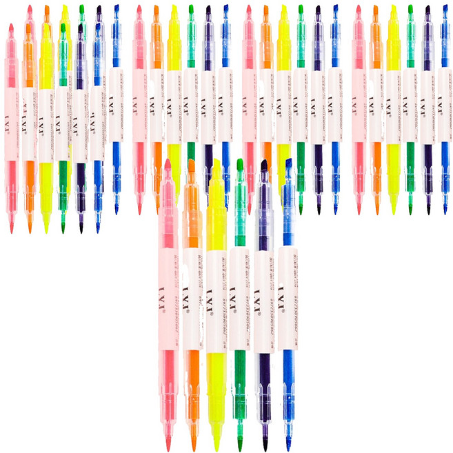 LYJ 柳遠錦 雙頭螢光筆, 6色, 36支