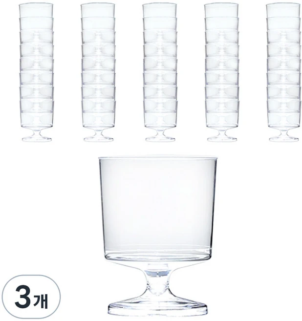 모던 플라스틱 소주잔 60ml, 80개입, 3개 - 쿠팡