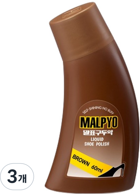 말표 디럭스 액체 구두약, BROWN, 3개