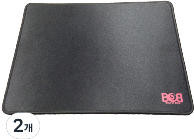 BOB PAD 밸런스 오버로크 마우스패드, 블랙, 2개
