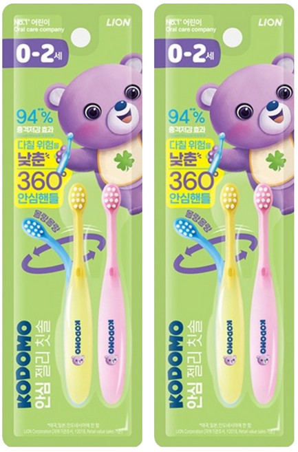 코도모 안심 젤리 영유아칫솔, 랜덤 발송, 2개입, 2개