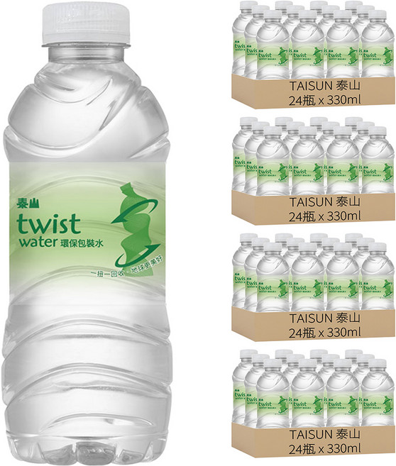 TAISUN 泰山 twist water 環保包裝水, 330ml, 96瓶