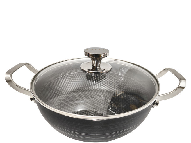 COTD 3D立體蜂巢雙耳湯鍋 Set 26cm 316L 含玻璃鍋蓋, 1個