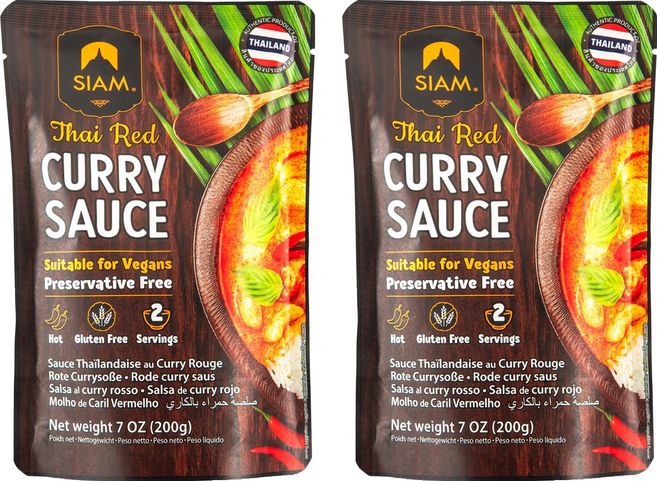 SIAM 泰式紅咖哩調理醬包, 200g, 2包