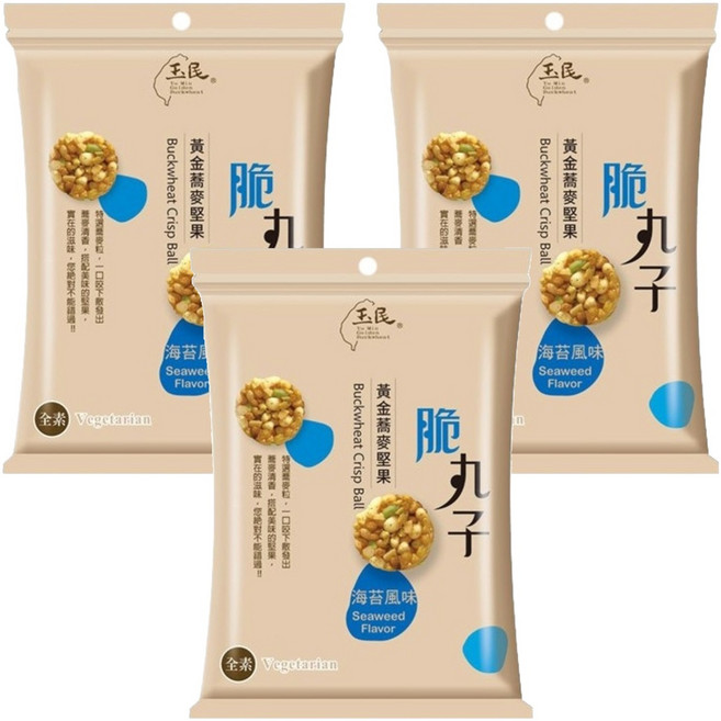 玉民 黃金蕎麥堅果脆丸子, 45g, 3包