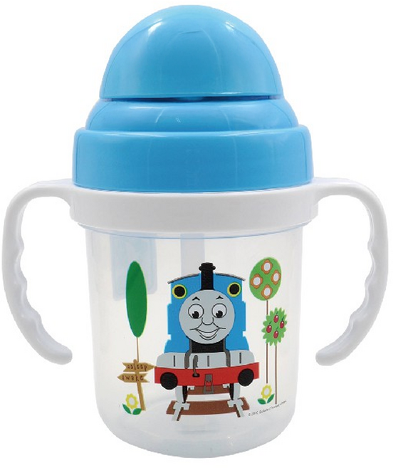 THOMAS&FRIENDS 湯瑪士小火車 握把吸管學習杯 200ml, 1個, Blue