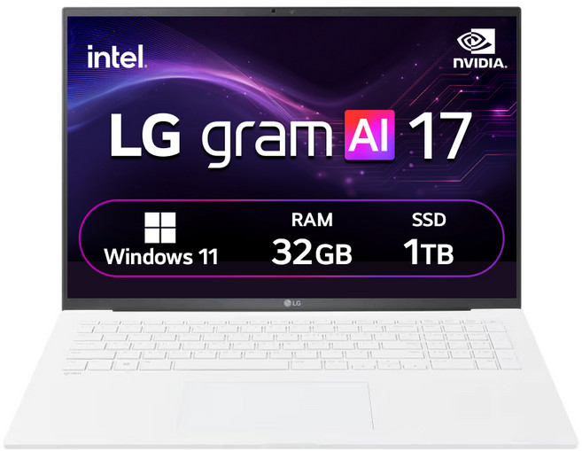 LG전자 2025 그램 프로 AI 17 코어 Ultra7 지포스 RTX 5050, 에센스 화이트, 17Z90TR-ED7WK, 1TB, 32GB, WIN11 Home