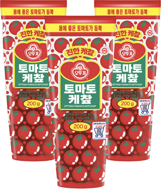 오뚜기 토마토 케챂, 200g, 3개