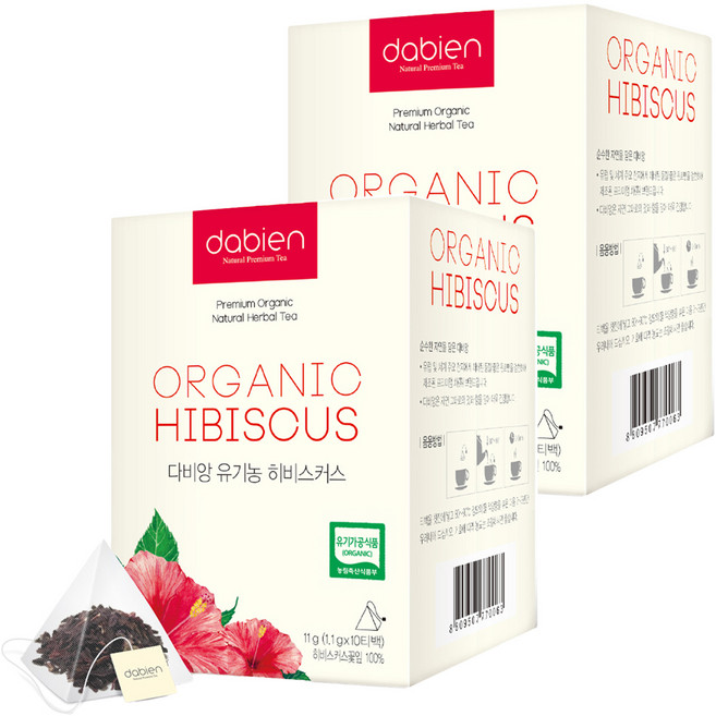 다비앙 유기농 히비스커스차 침출차 티백, 1.1g, 10개입, 2개