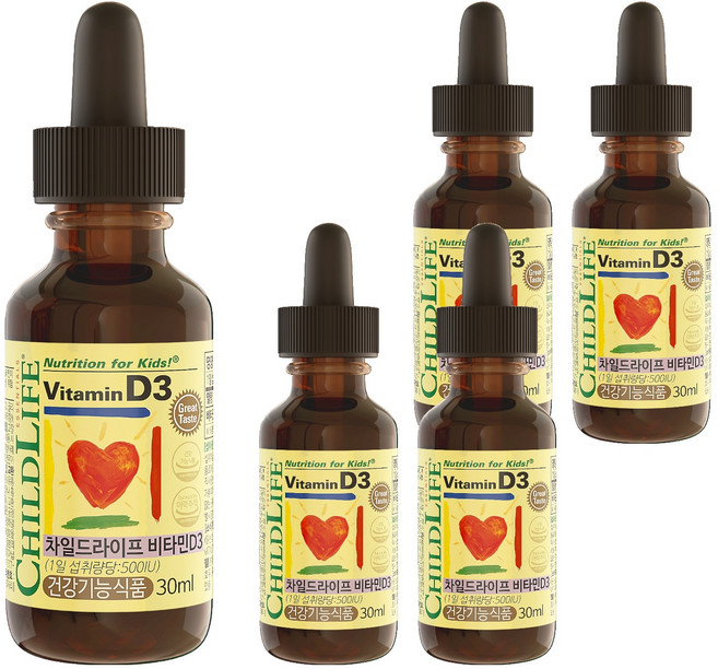 차일드라이프 비타민 D3 베리맛, 30ml, 5개