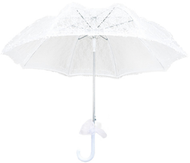 스투피드 셀프 웨딩 레이스 망사 우산, 화이트, 1개