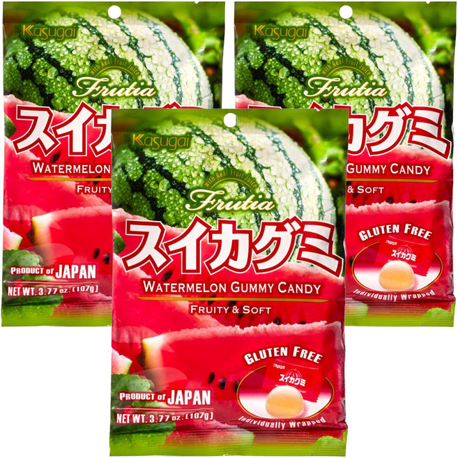 카수가이 수박 구미 젤리, 107g, 3개