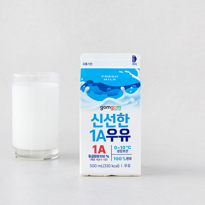 곰곰 신선한 1A 우유, 500ml, 1개