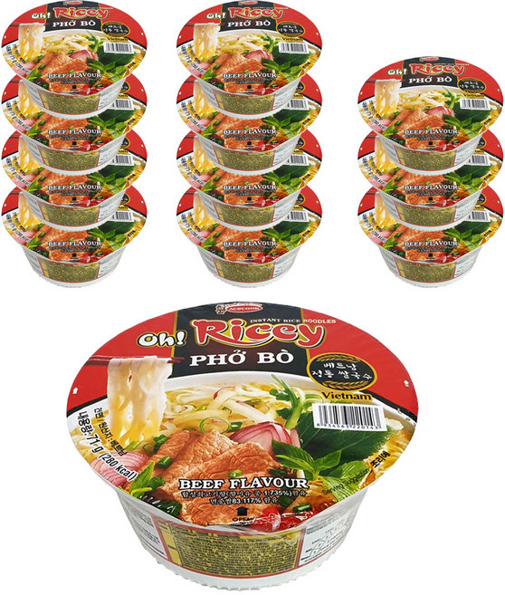 에이스쿡 오라이시 포보컵 베트남 쌀국수 71g, 12개