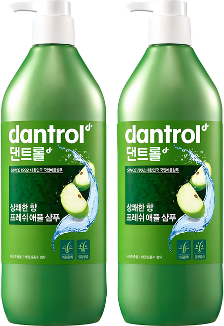 댄트롤 프레쉬 애플 샴푸 상쾌한 향, 820ml, 2개