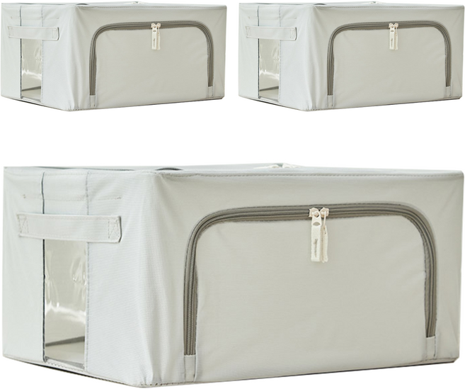 리브맘 홈 대용량 프리미엄 모던 리빙박스, 그레이, 3개