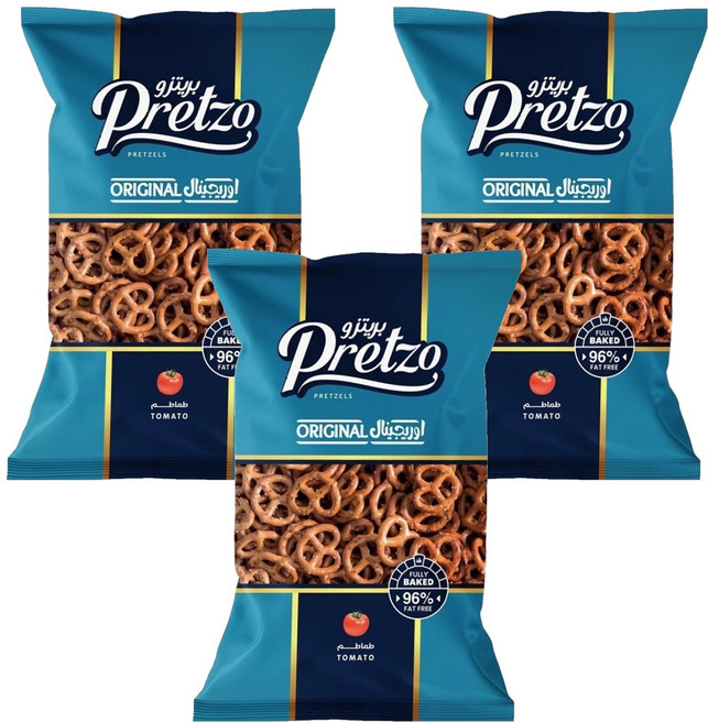 Pretzo 不囉嗦 蝴蝶餅 番茄風味, 125g, 3包