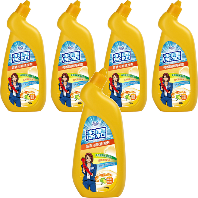 Farcent 花仙子 潔霜芳香浴廁清潔劑 檸檬樂園, 750g, 5瓶