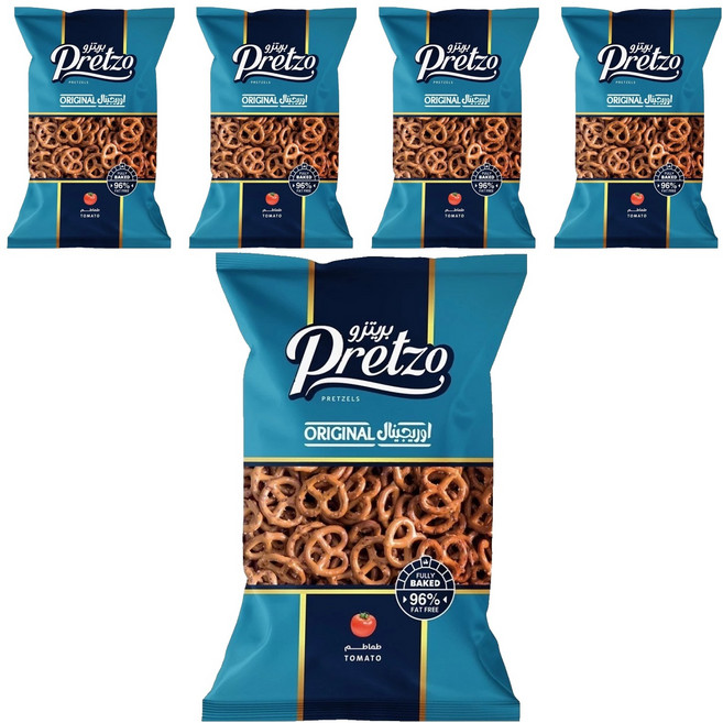 Pretzo 不囉嗦 蝴蝶餅 番茄風味, 125g, 5包