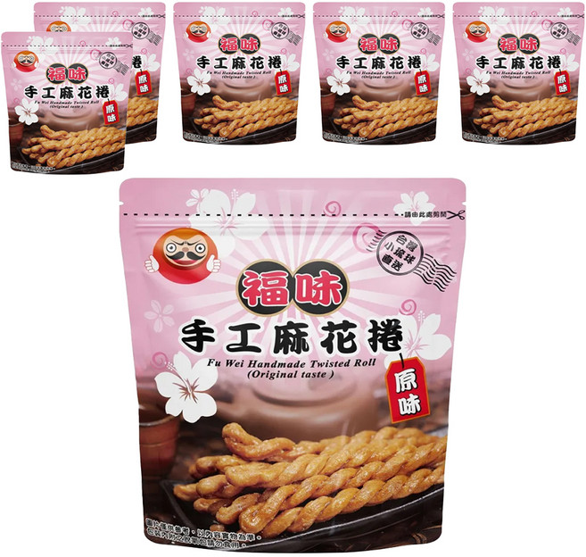 福味 手工麻花捲 原味, 75g, 6包