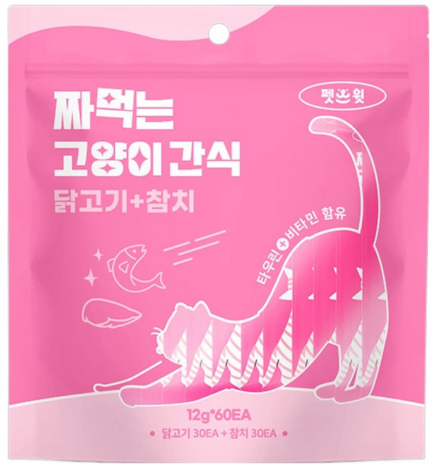펫스윗 짜먹는 고양이 간식 60p, 혼합맛(닭고기/참치), 720g, 1개