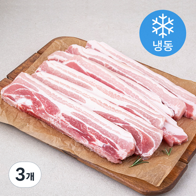 미트코리아 오겹살 구이용 1.2cm (냉동), 3kg, 3개