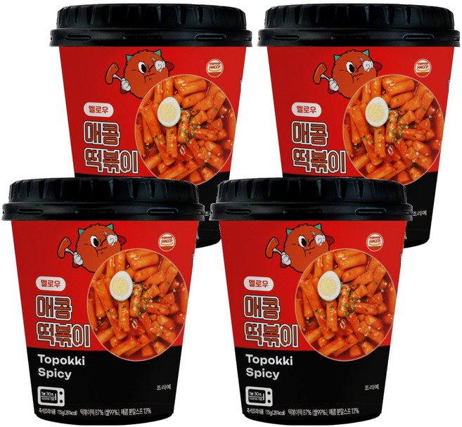 멜로우 매콤 떡볶이, 115g, 4개