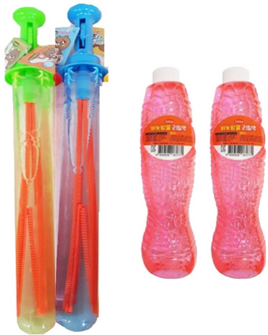 초대형 비눗방울 스틱 + 특대용량 리필액 세트, 혼합색상, 1세트