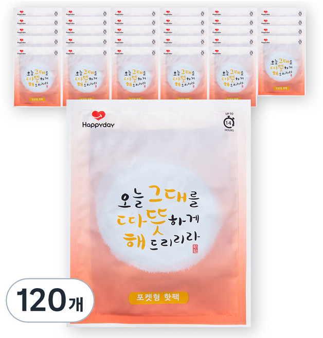 해피데이 포켓형 핫팩 100g, 120개
