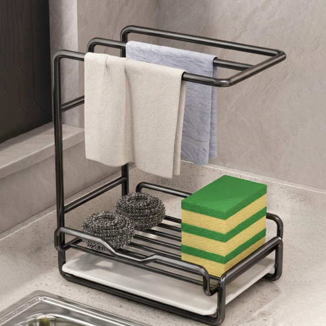 휘경일 싱크대 수납 정리함, 블랙, 1개