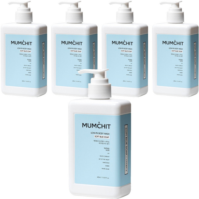 멈칫 약산성 바디워시 소프트 블루솝, 400ml, 5개