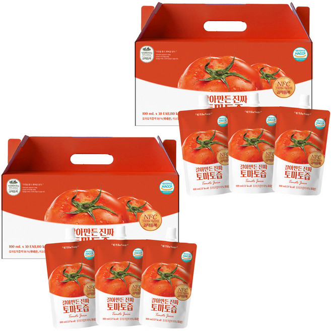 유기농마루 정품 갈아만든 진짜 토마토즙, 100ml, 60개