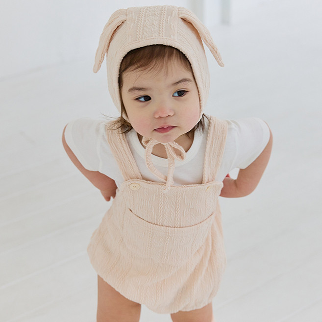 아이엠베베 유아용 그로우 래빗 슈트 + 모자 세트