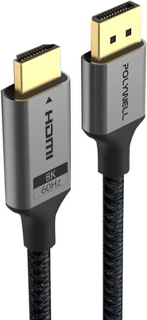 POLYWELL 寶利威爾 DP轉HDMI 8K60Hz 影音傳輸線, PW15-W46-M420, 1條