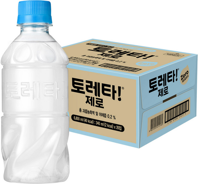토레타 제로 무라벨 이온음료, 340ml, 20개
