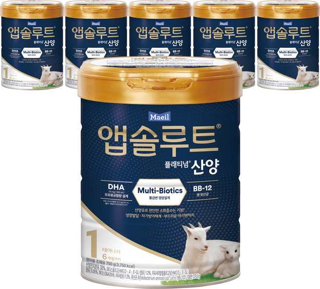 앱솔루트 플래티넘 산양 분유 1단계, 750g, 6개